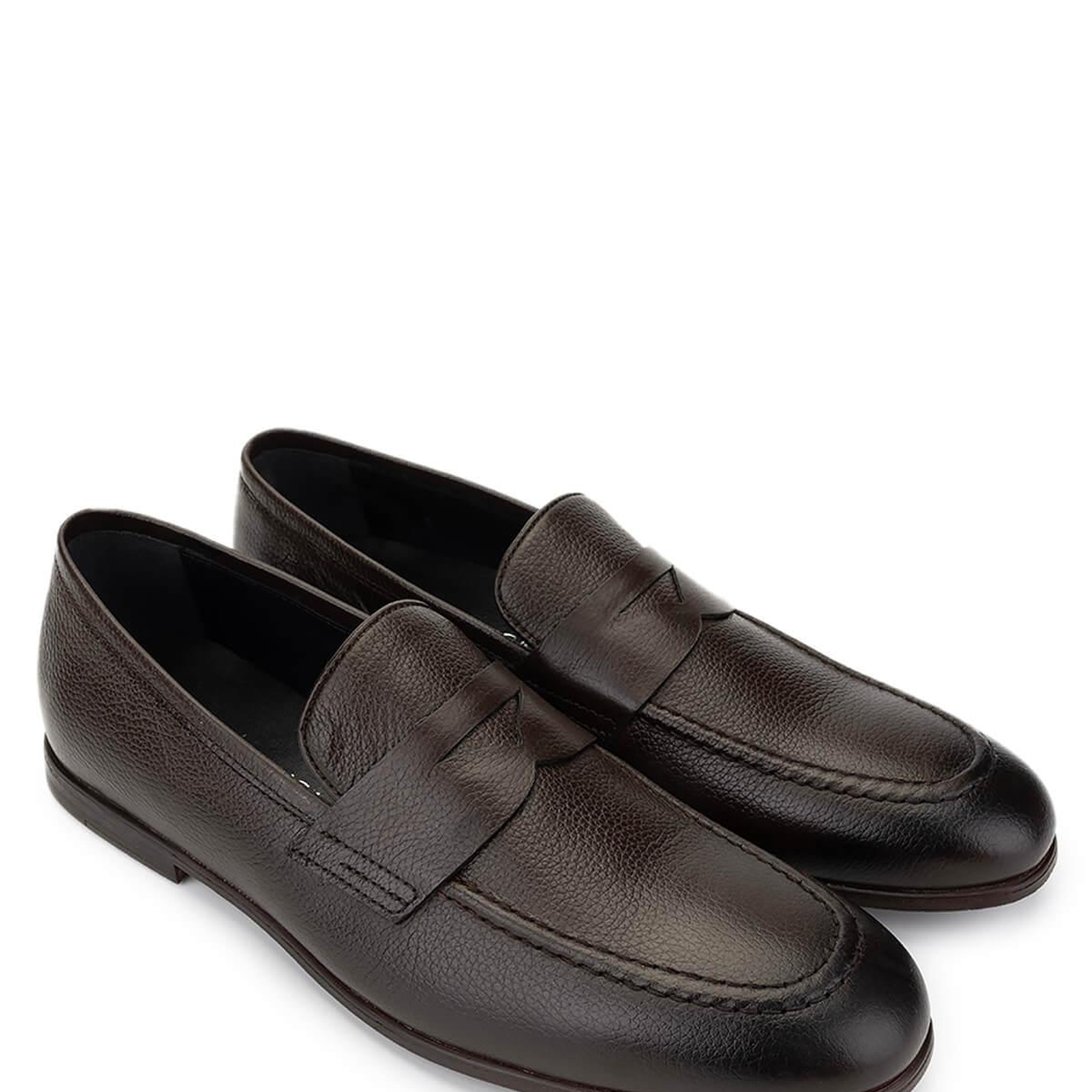 Tamer Tanca Erkek Hakiki Deri Kahverengi Loafer Ayakkabı