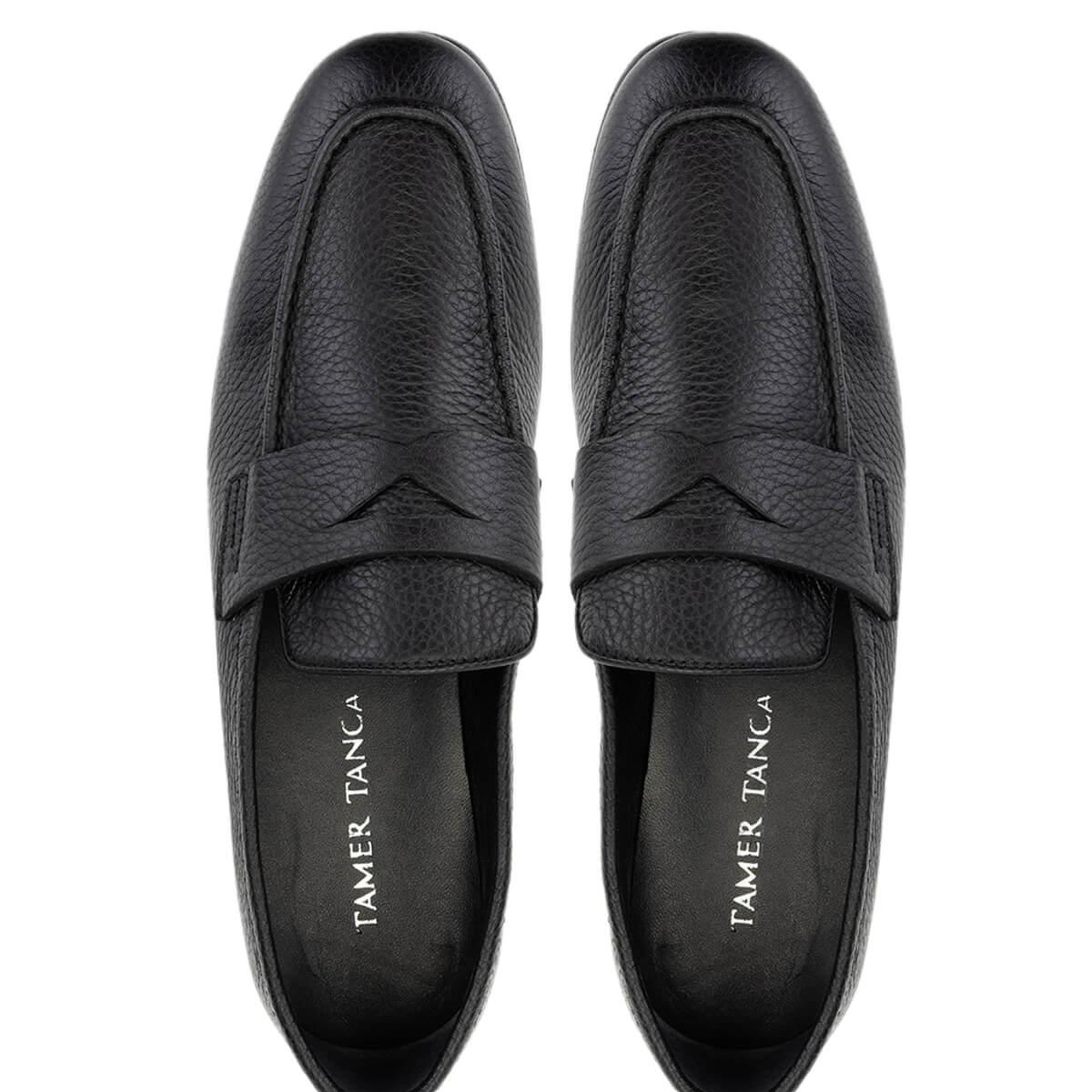 Tamer Tanca Erkek Hakiki Deri Siyah Deri Loafer Ayakkabı