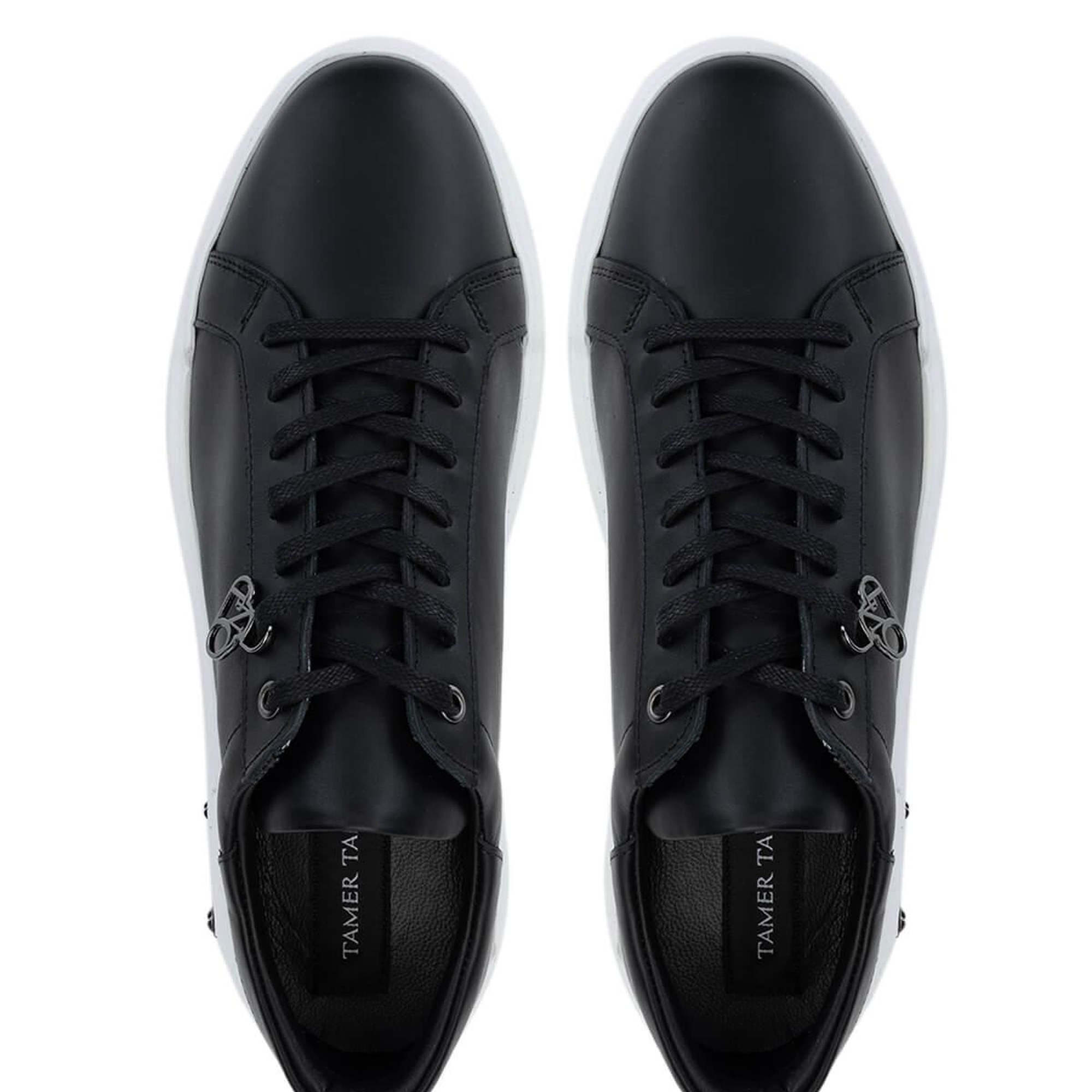 Tamer Tanca Erkek Hakiki Deri Siyah Deri Sneakers & Spor Ayakkabı