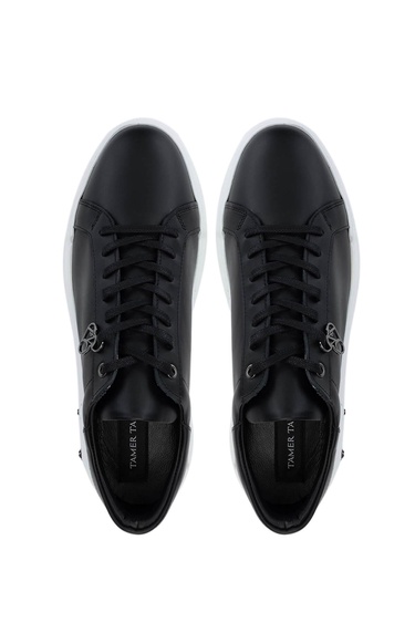  Tamer Tanca Erkek Hakiki Deri Siyah Deri Sneakers & Spor Ayakkabı