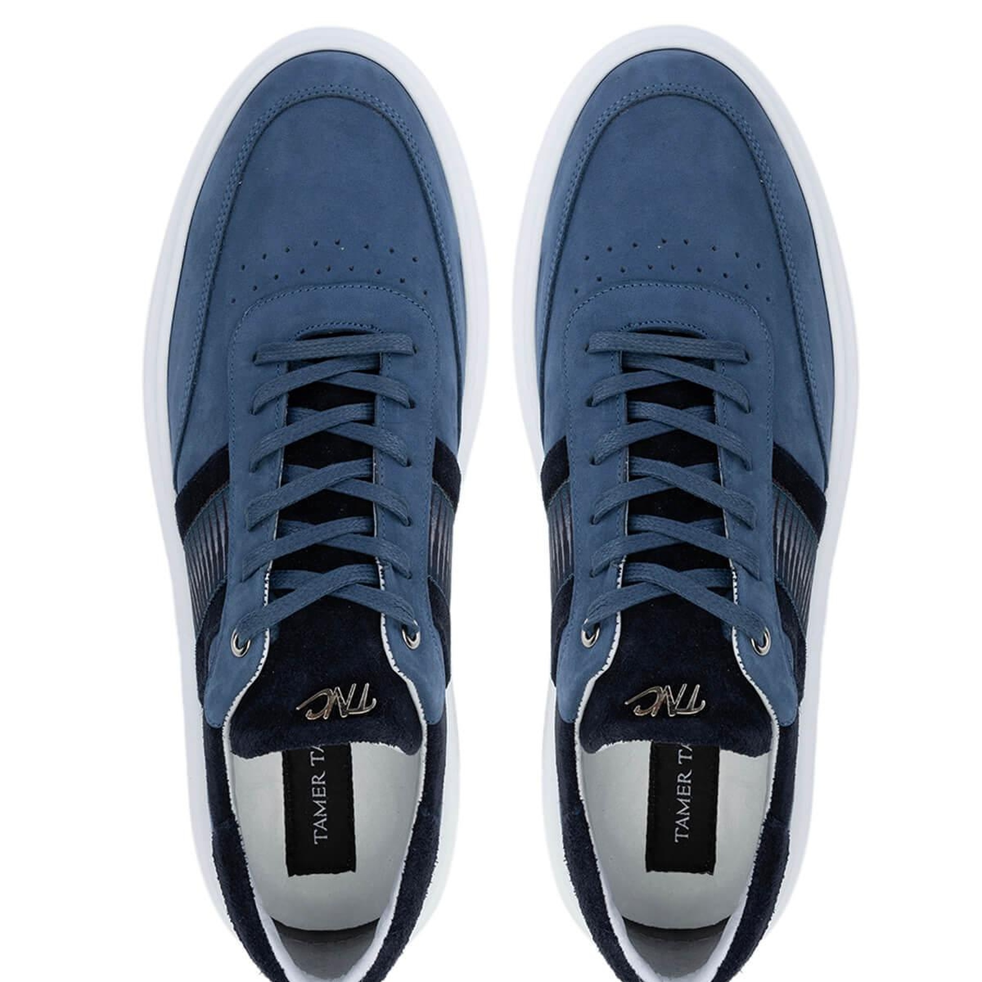 Tamer Tanca Erkek Hakiki Deri Mavi Sneakers & Spor Ayakkabı