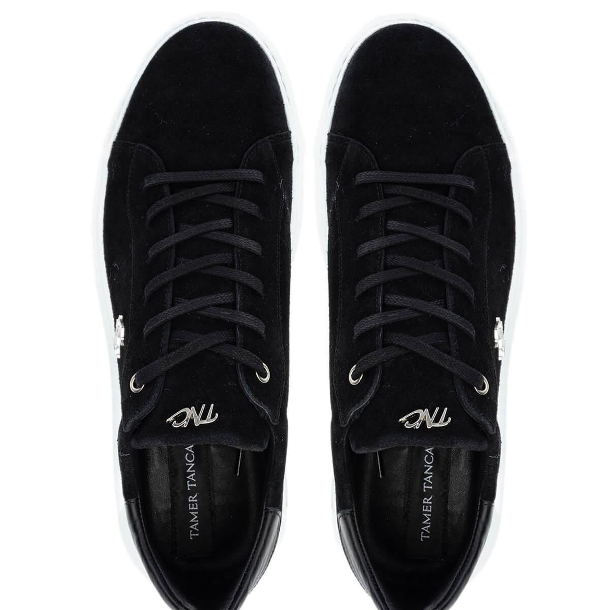 Tamer Tanca Erkek Hakiki Deri Siyah Süet Sneakers & Spor Ayakkabı