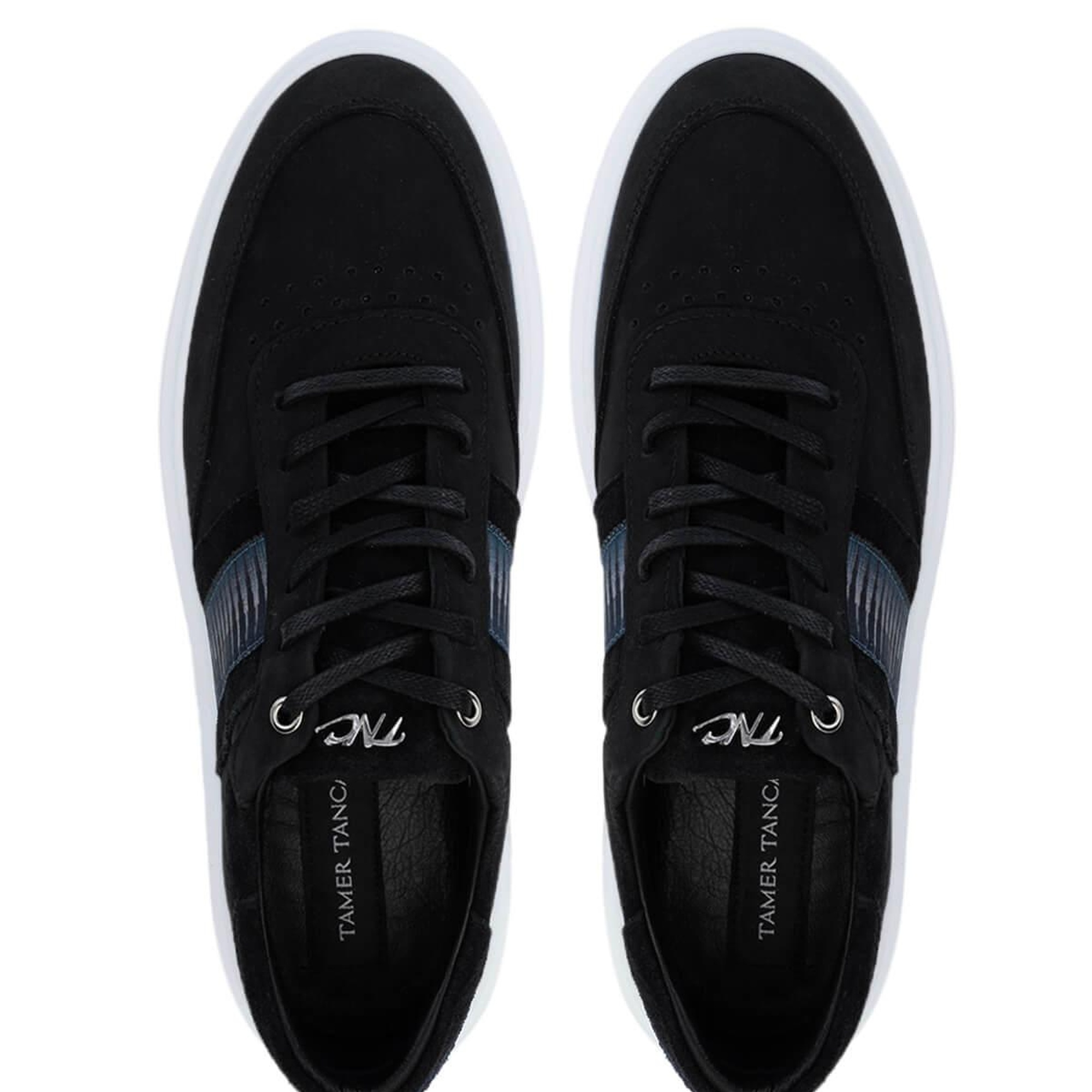 Tamer Tanca Erkek Hakiki Deri Siyah Nubuk Sneakers & Spor Ayakkabı