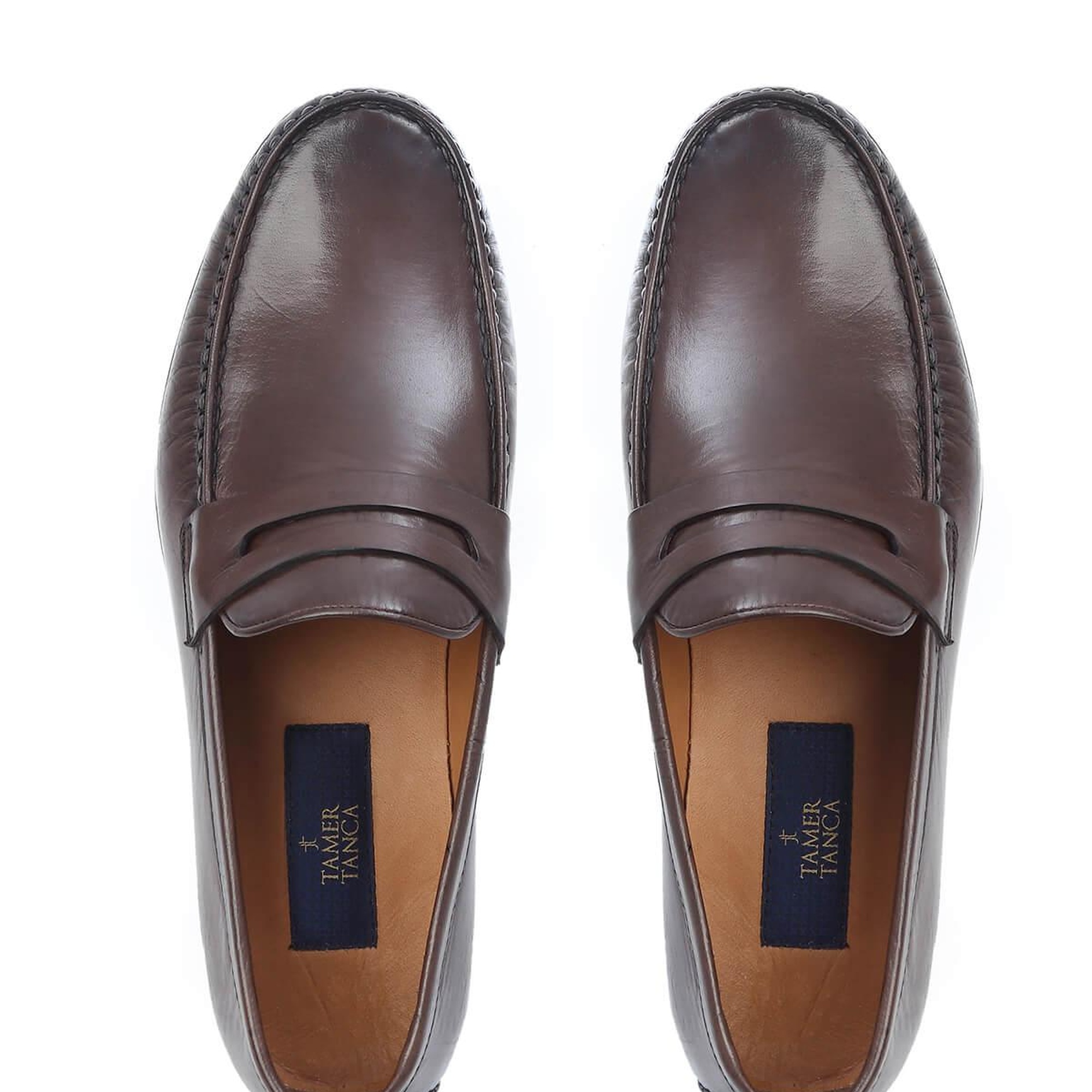 Tamer Tanca Erkek Hakiki Deri Kahverengi Makosen Ayakkabı