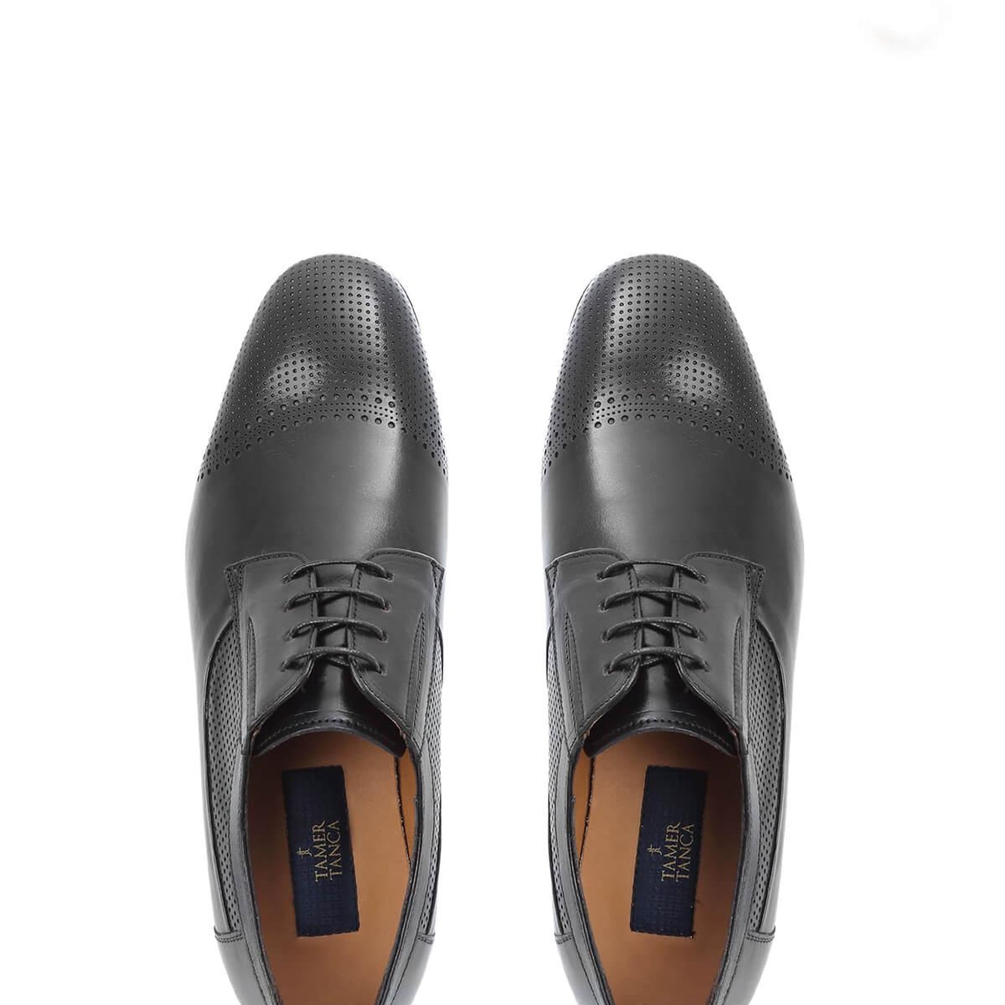 Tamer Tanca Erkek Hakiki Deri Siyah Bufalo Klasik Ayakkabı