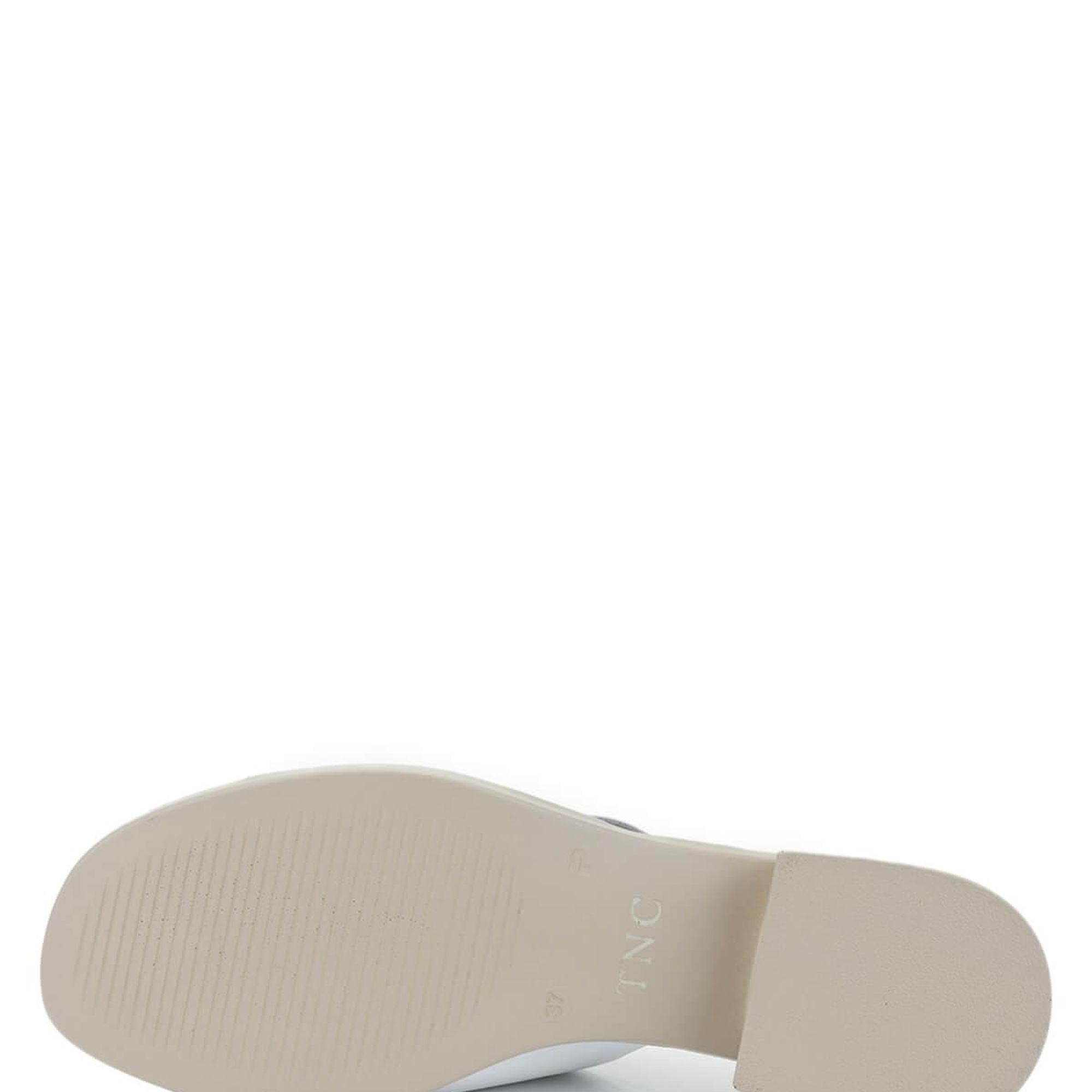 Tamer Tanca Kadın Hakiki Deri Beyaz Topuklu Terlik