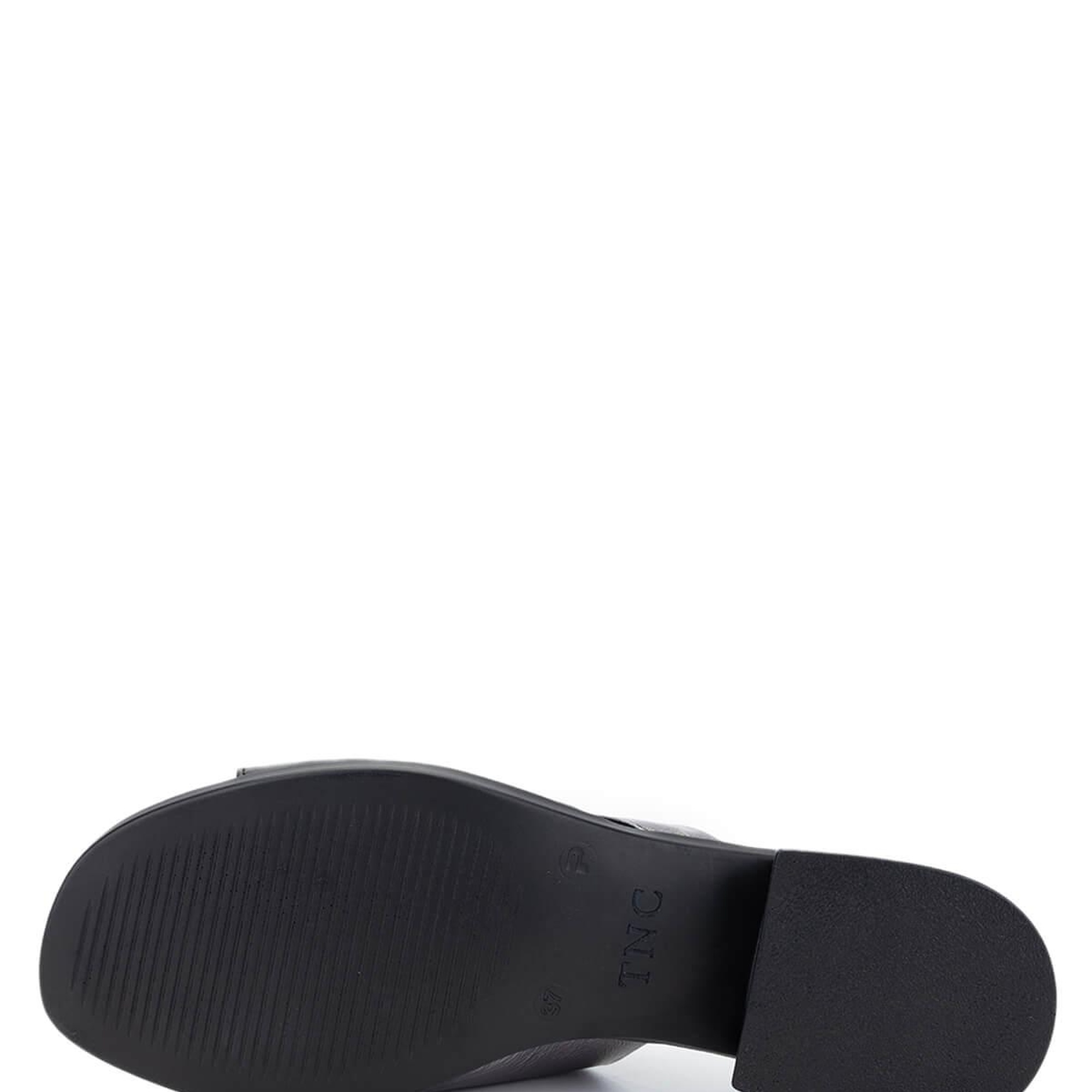 Tamer Tanca Kadın Hakiki Deri Siyah Topuklu Terlik