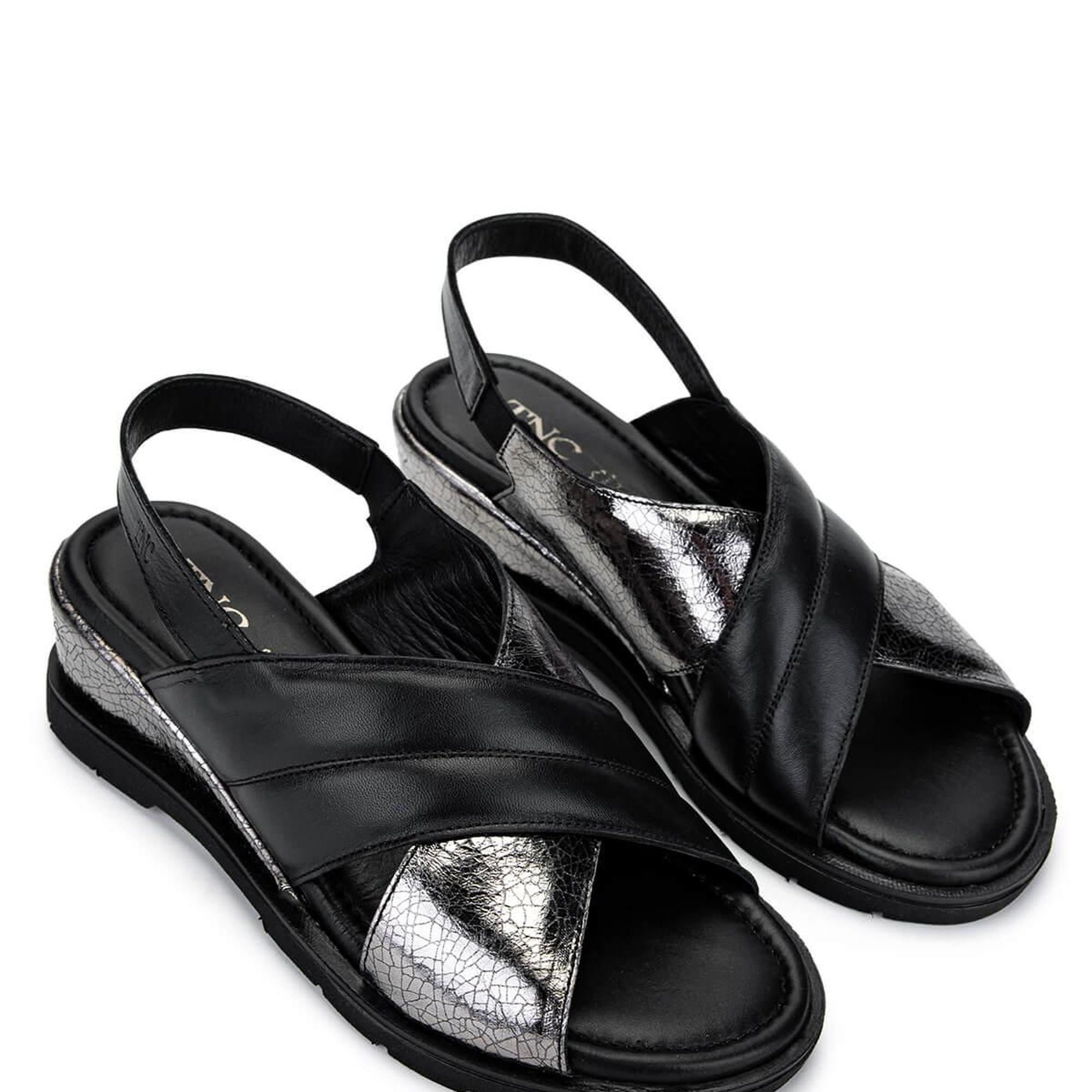 Tamer Tanca Kadın Hakiki Deri Siyah Topuklu Sandalet