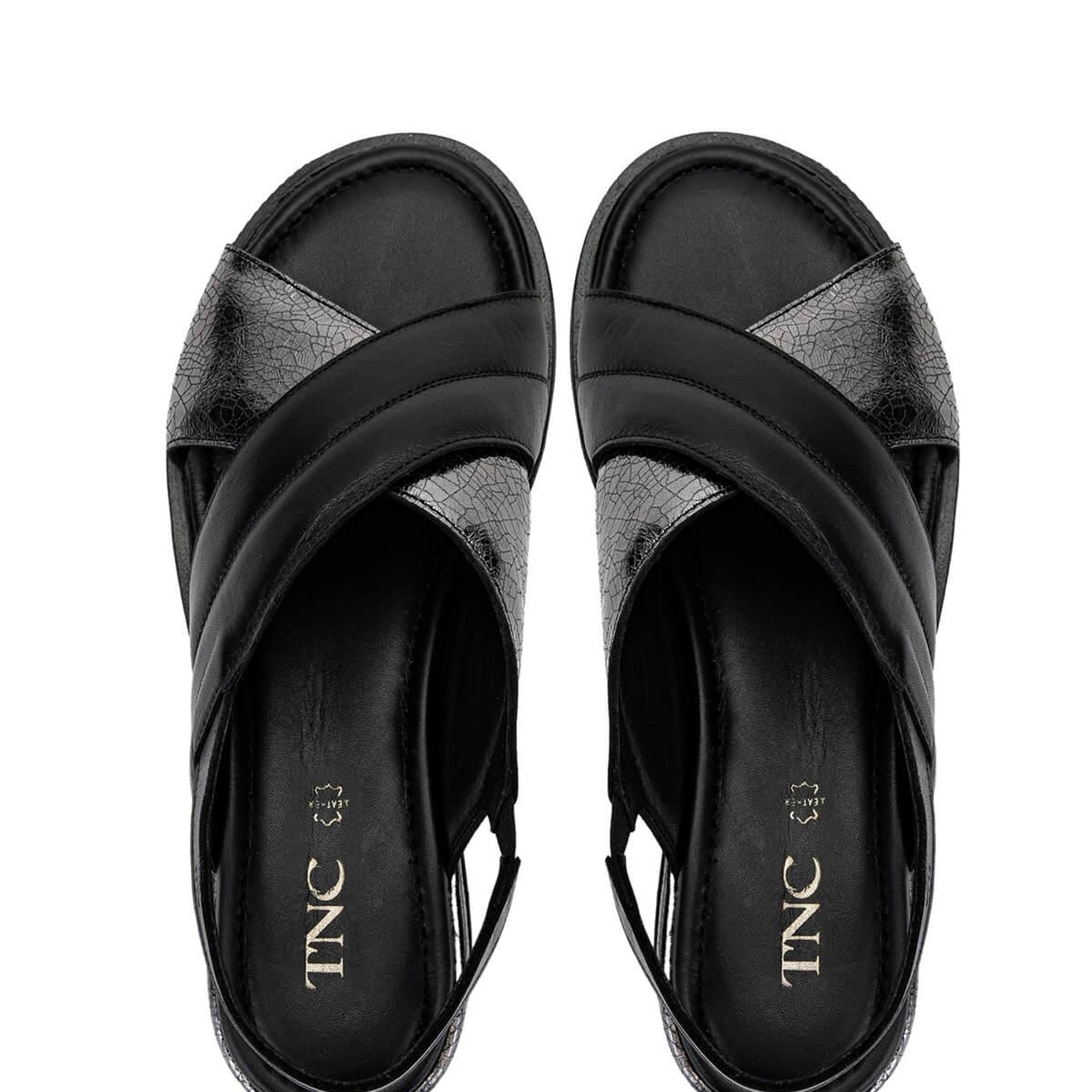 Tamer Tanca Kadın Hakiki Deri Siyah Topuklu Sandalet