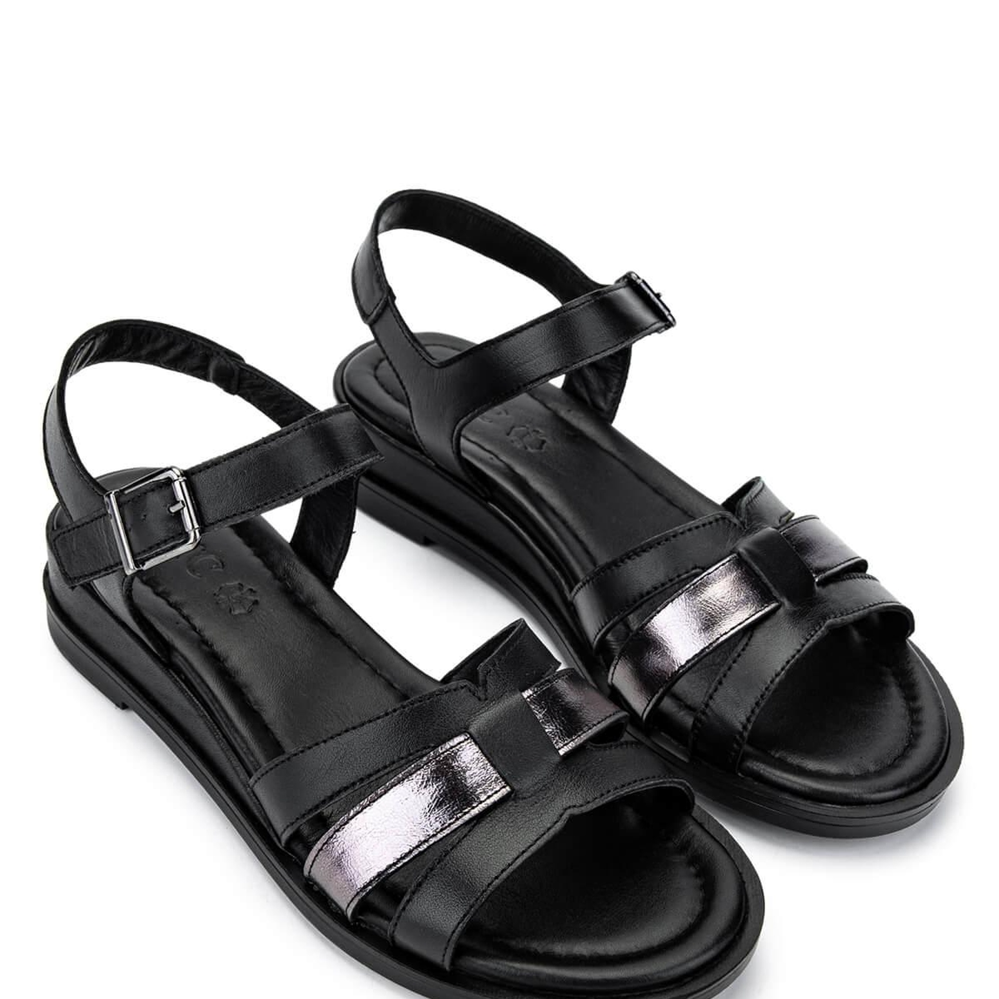 Tamer Tanca Kadın Hakiki Deri Siyah Deri Topuklu Sandalet