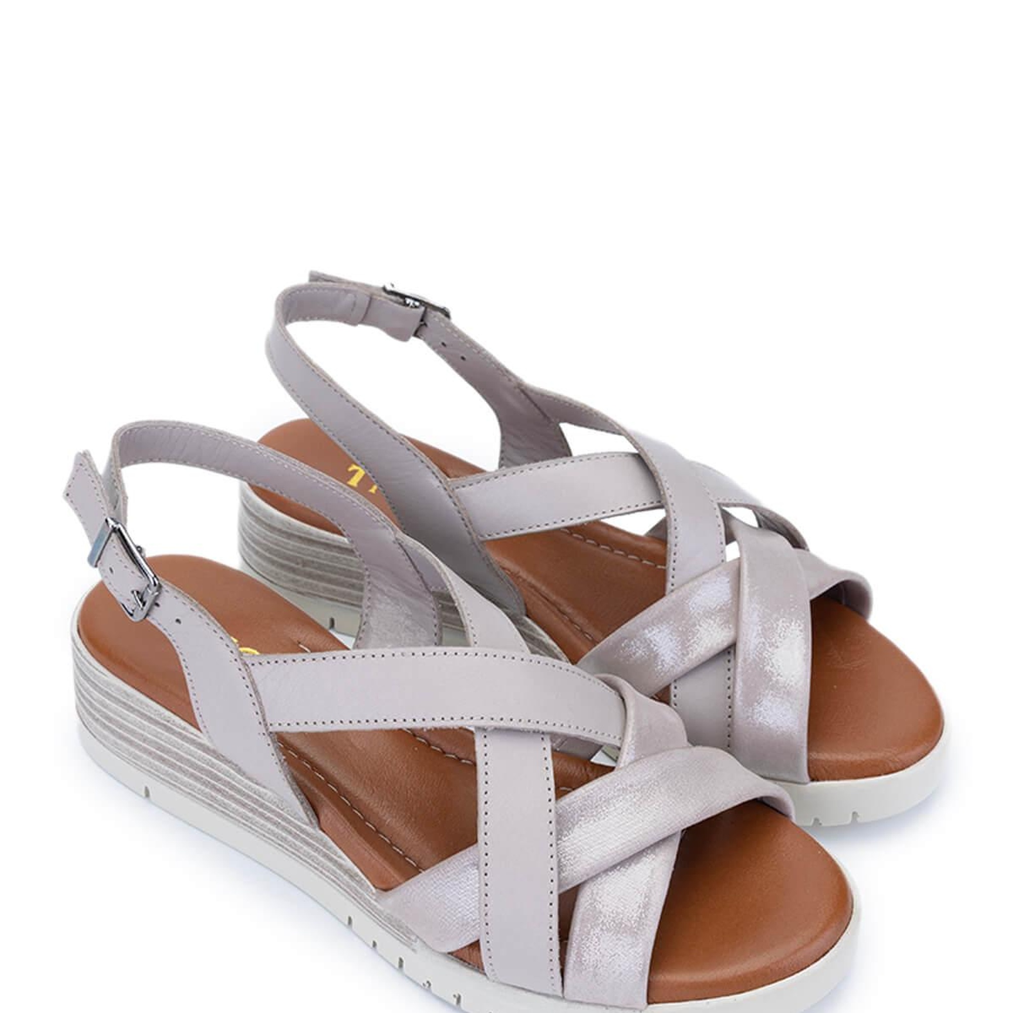 Tamer Tanca Kadın Hakiki Deri Gümüş Topuklu Sandalet