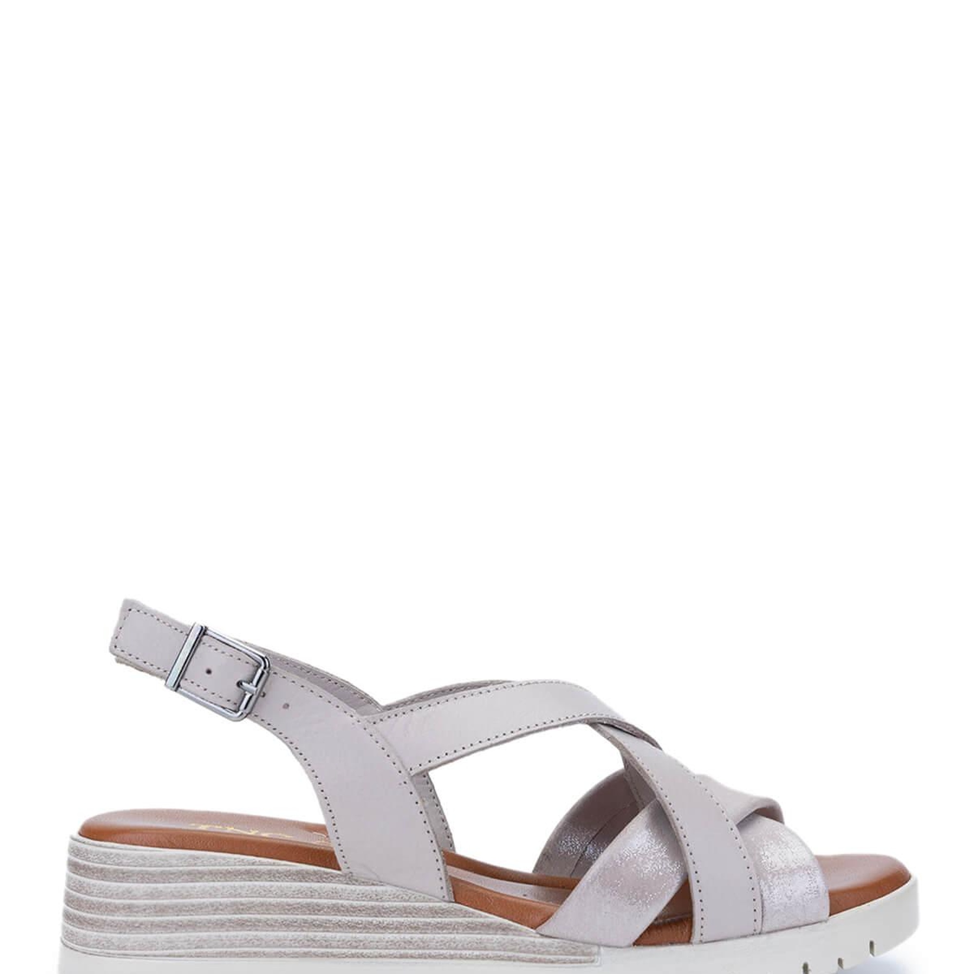 Tamer Tanca Kadın Hakiki Deri Gümüş Topuklu Sandalet
