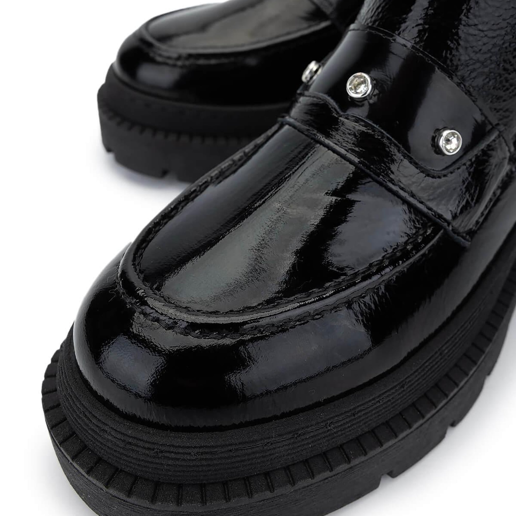 Tamer Tanca Kadın Hakiki Deri Siyah Rugan Casual Bot