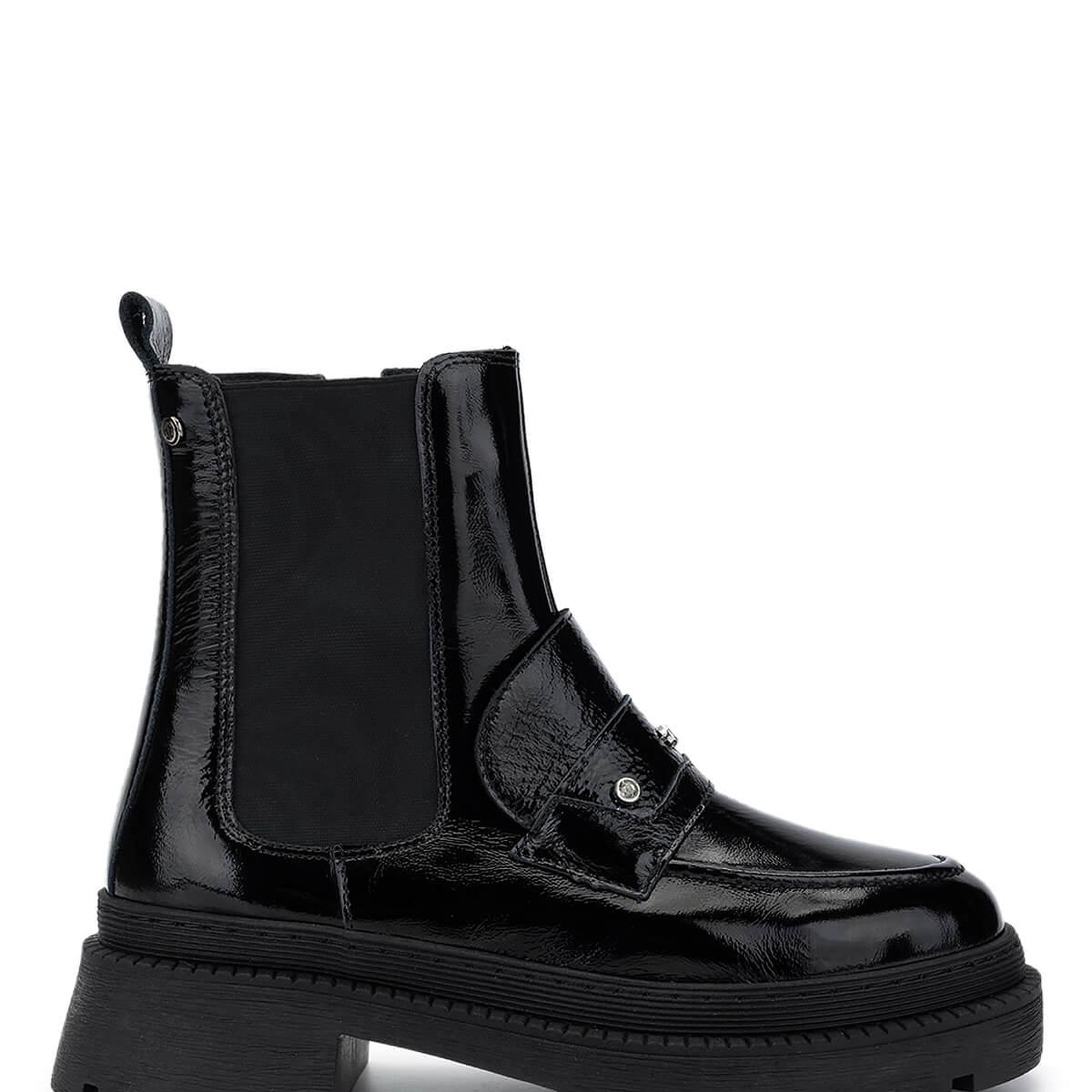 Tamer Tanca Kadın Hakiki Deri Siyah Rugan Casual Bot