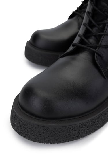  Tamer Tanca Kadın Hakiki Deri Siyah Deri Casual Bot