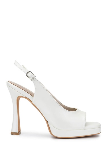  Tamer Tanca Kadın Vegan Beyaz Sedef Topuklu Ayakkabı