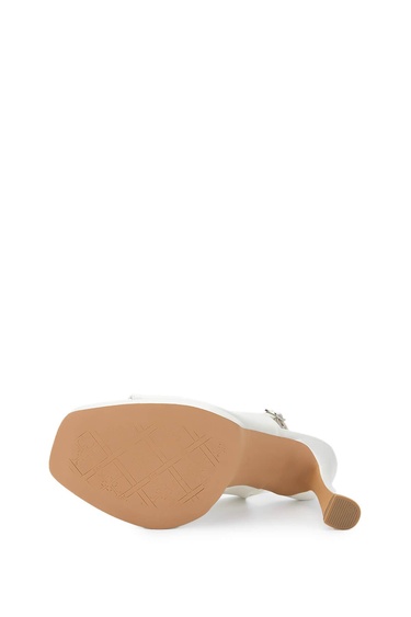  Tamer Tanca Kadın Vegan Beyaz Sedef Topuklu Ayakkabı