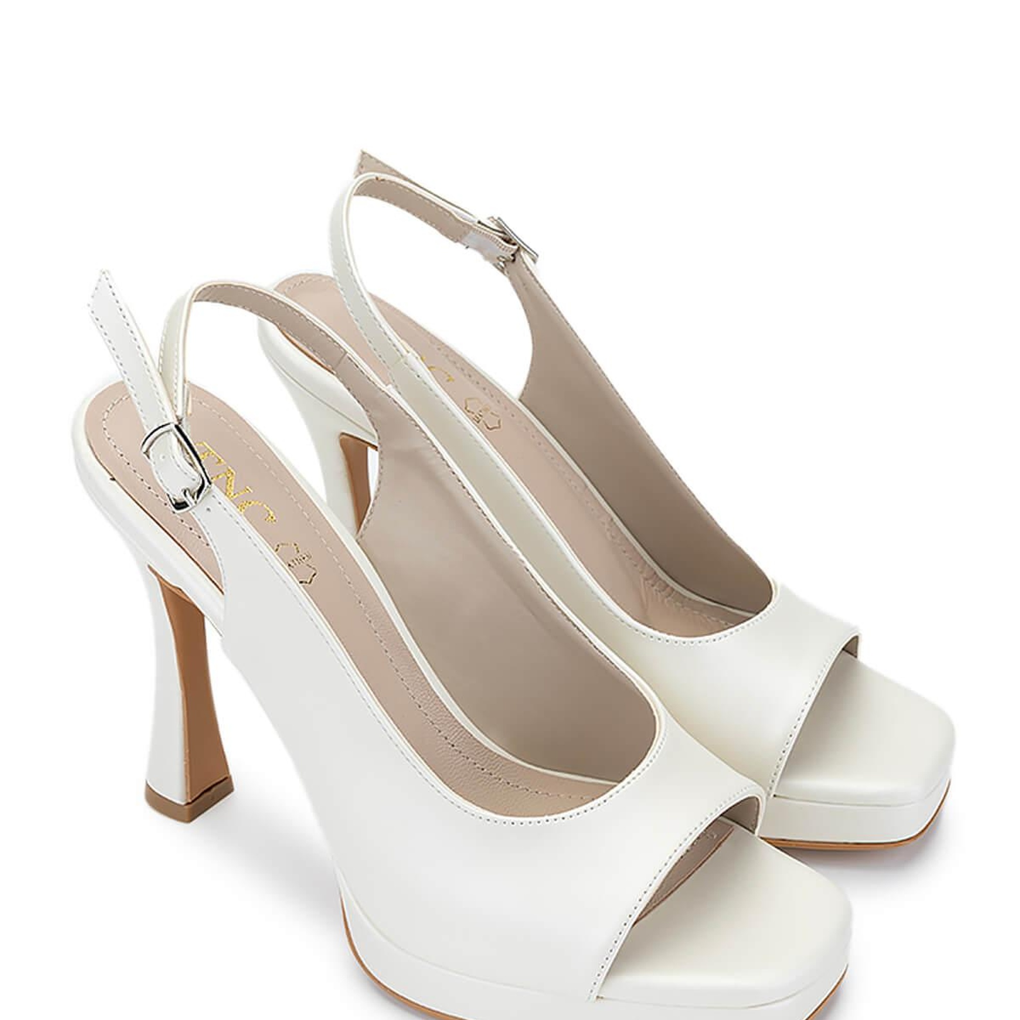 Tamer Tanca Kadın Vegan Beyaz Sedef Topuklu Ayakkabı