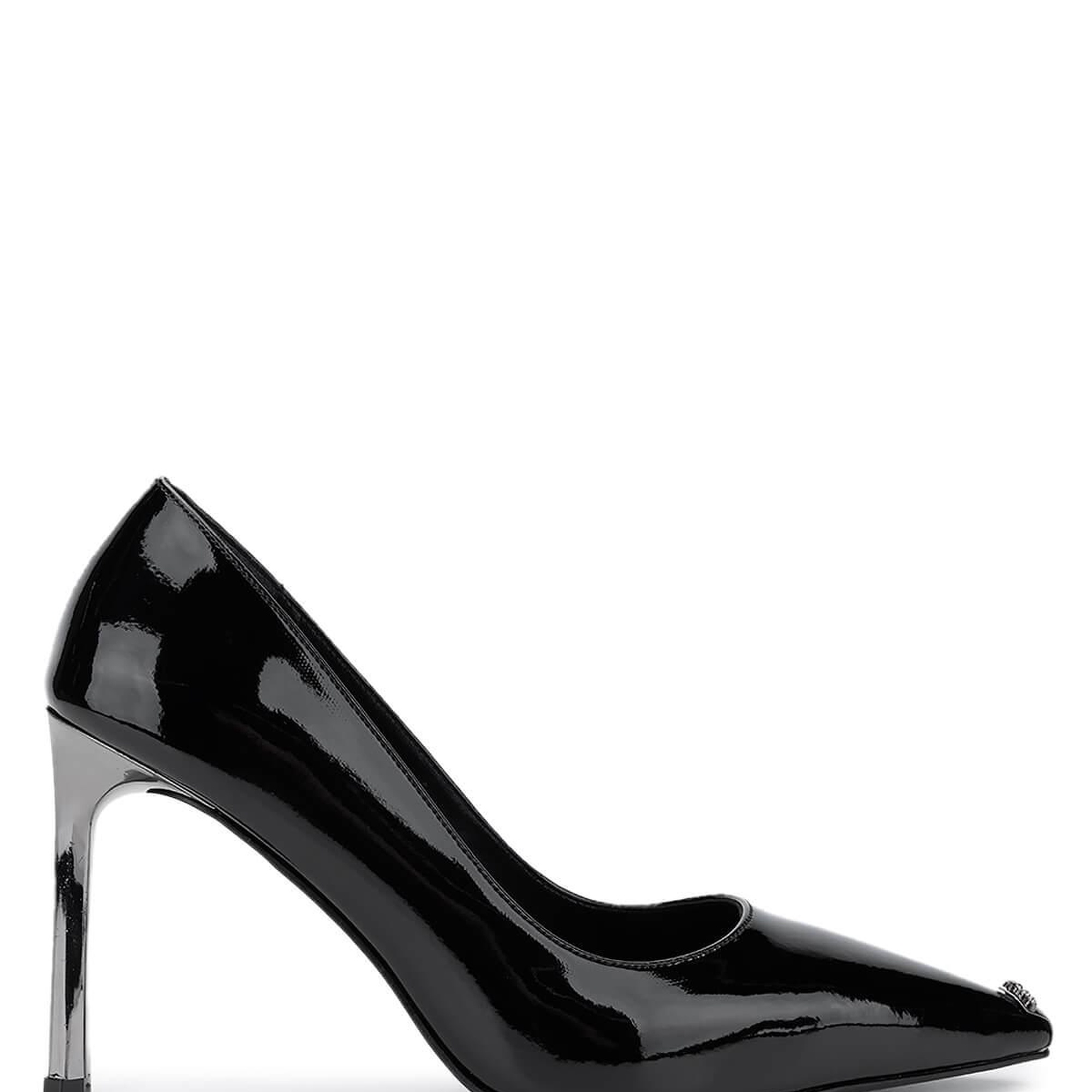 Tamer Tanca Kadın Vegan Siyah Rugan Topuklu Ayakkabı