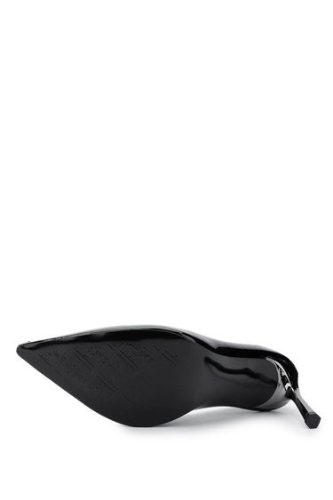  Tamer Tanca Kadın Vegan Siyah Rugan Topuklu Ayakkabı