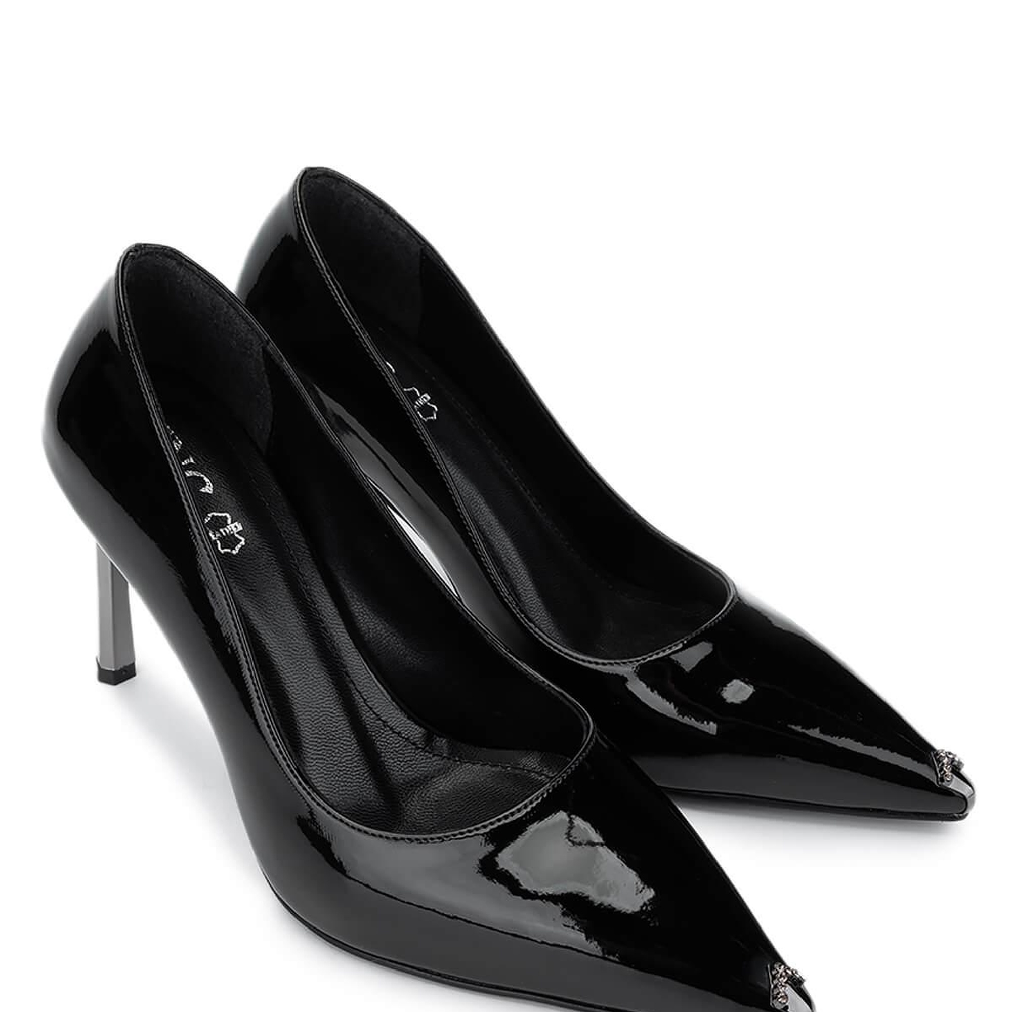 Tamer Tanca Kadın Vegan Siyah Rugan Topuklu Ayakkabı