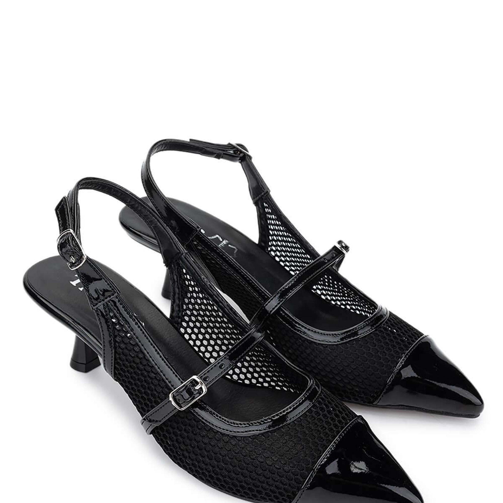 Tamer Tanca Kadın Deri & Tekstil Siyah Topuklu Ayakkabı