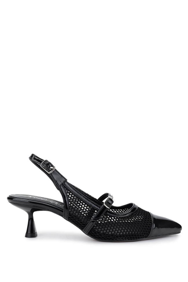  Tamer Tanca Kadın Deri & Tekstil Siyah Topuklu Ayakkabı
