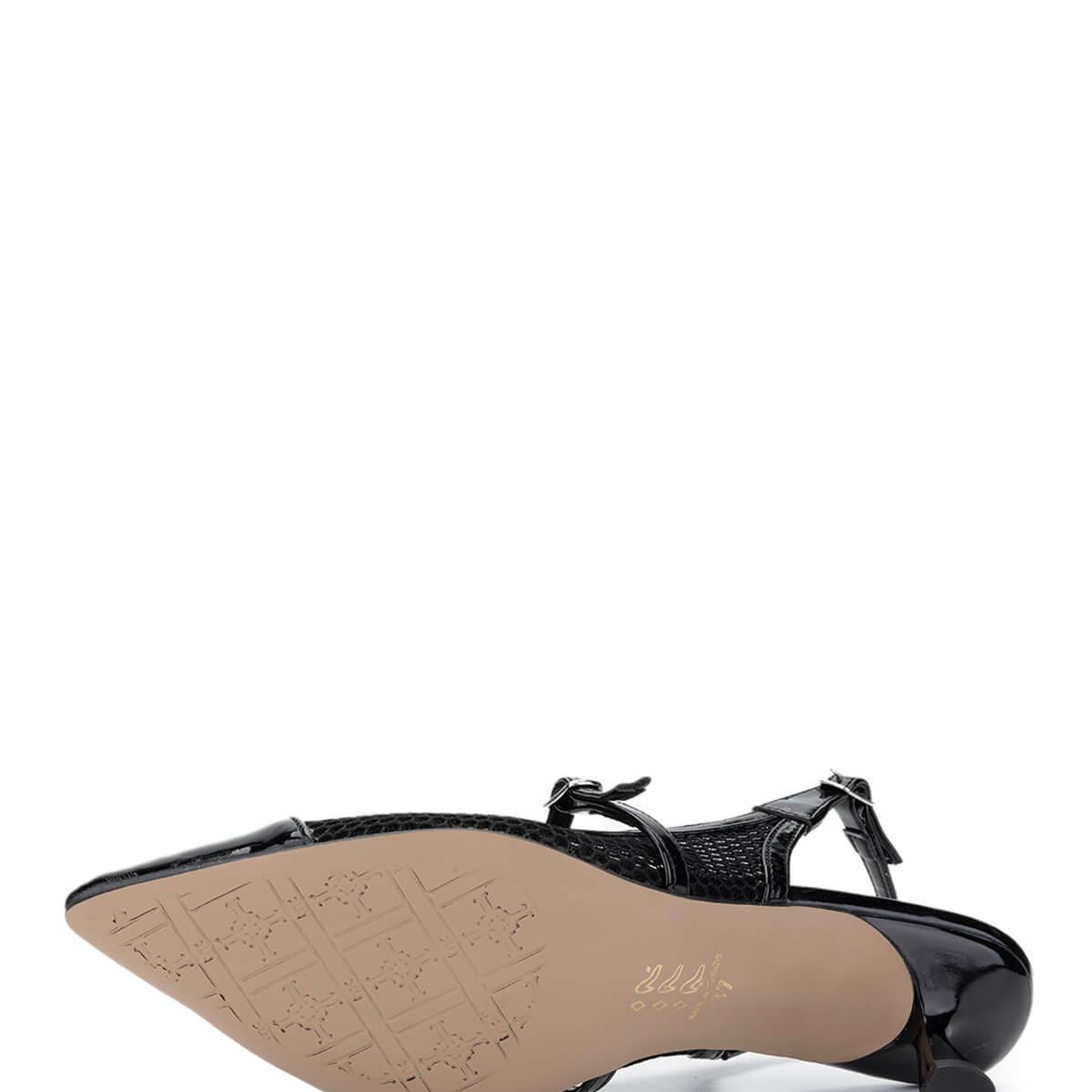 Tamer Tanca Kadın Deri & Tekstil Siyah Topuklu Ayakkabı