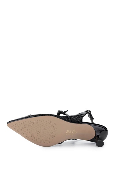  Tamer Tanca Kadın Deri & Tekstil Siyah Topuklu Ayakkabı