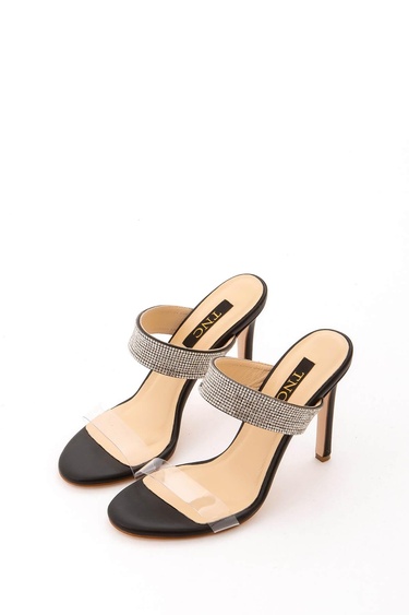  Tamer Tanca Kadın Vegan Siyah Topuklu Ayakkabı