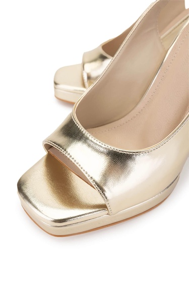  Tamer Tanca Kadın Vegan Dore Topuklu Ayakkabı