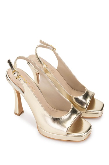  Tamer Tanca Kadın Vegan Dore Topuklu Ayakkabı