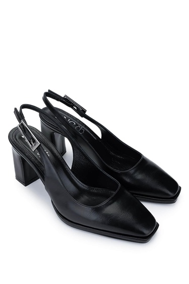  Tamer Tanca Kadın Vegan Siyah Topuklu Ayakkabı