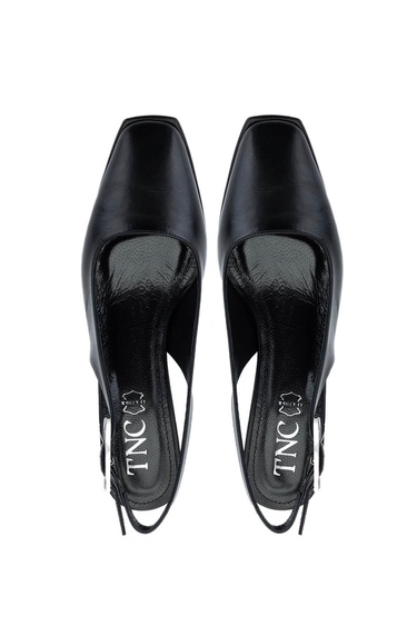  Tamer Tanca Kadın Vegan Siyah Topuklu Ayakkabı