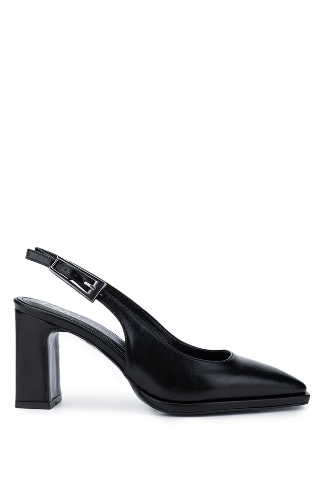  Tamer Tanca Kadın Vegan Siyah Topuklu Ayakkabı