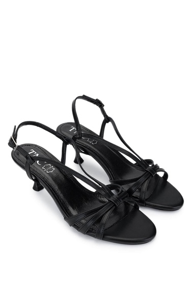  Tamer Tanca Kadın Vegan Siyah Topuklu Ayakkabı