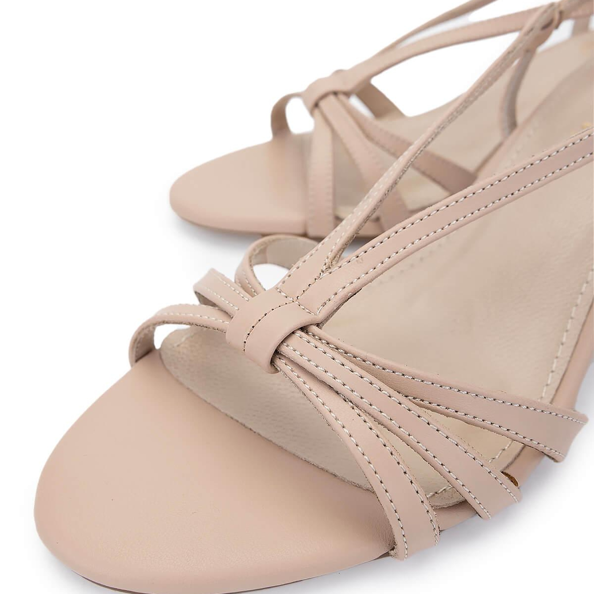 Tamer Tanca Kadın Vegan Bej Topuklu Ayakkabı