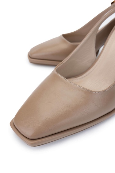  Tamer Tanca Kadın Vegan Bej Topuklu Ayakkabı