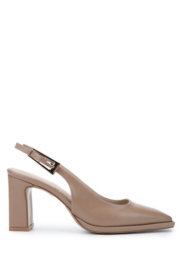  Tamer Tanca Kadın Vegan Bej Topuklu Ayakkabı