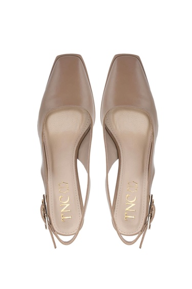  Tamer Tanca Kadın Vegan Bej Topuklu Ayakkabı