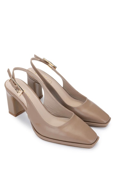  Tamer Tanca Kadın Vegan Bej Topuklu Ayakkabı