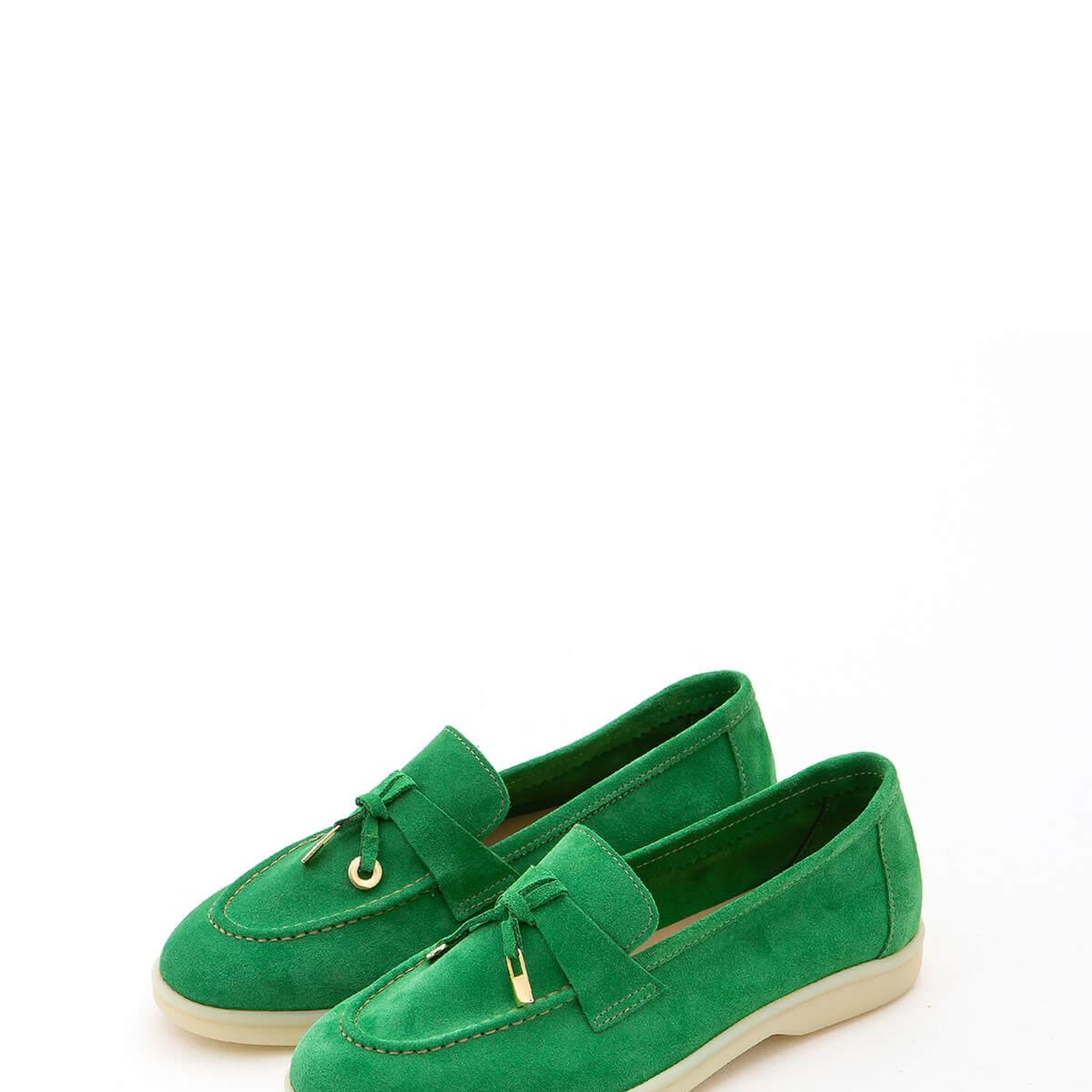 Tamer Tanca Kadın Hakiki Deri Yeşil Loafer Ayakkabı