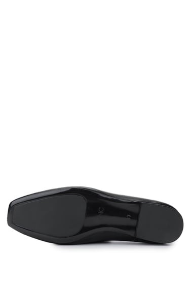  Tamer Tanca Kadın Hakiki Deri Siyah Deri Babet Ayakkabı