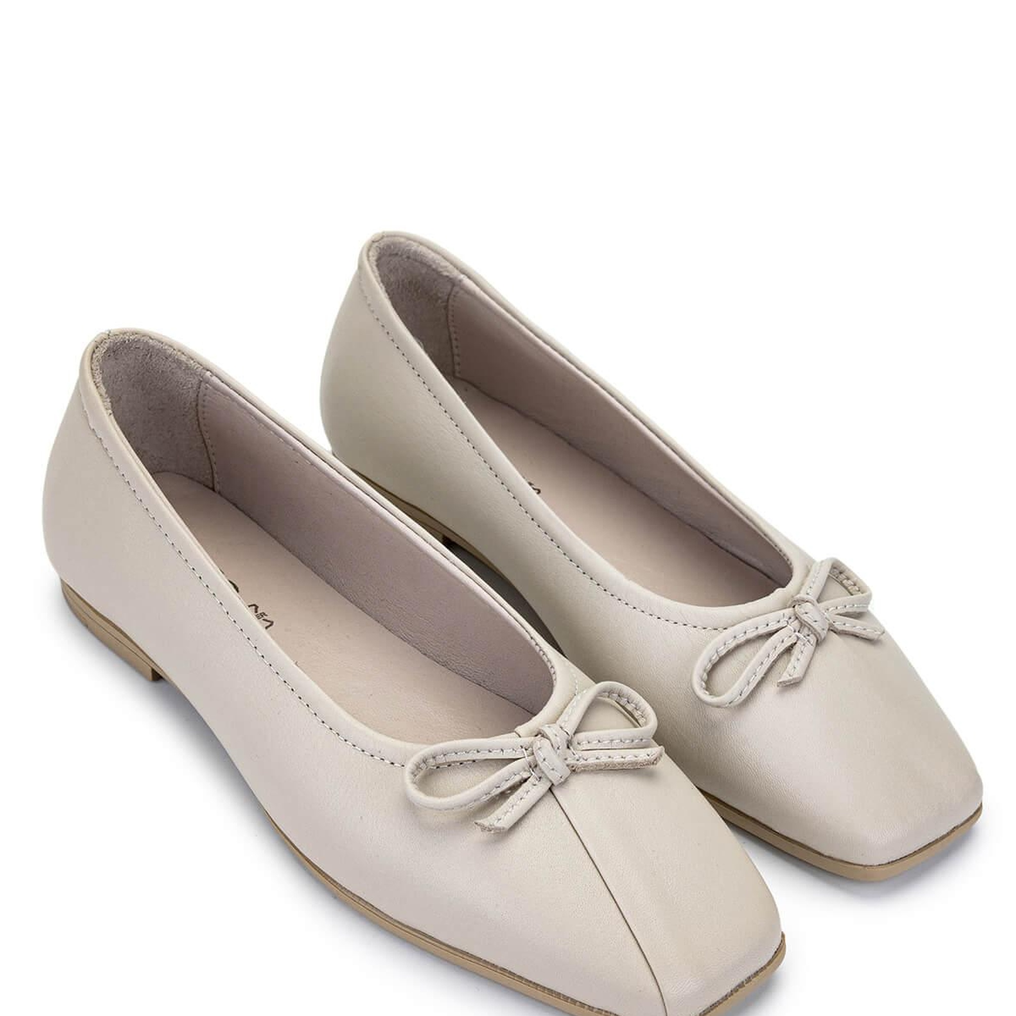 Tamer Tanca Kadın Hakiki Deri Bej Babet Ayakkabı