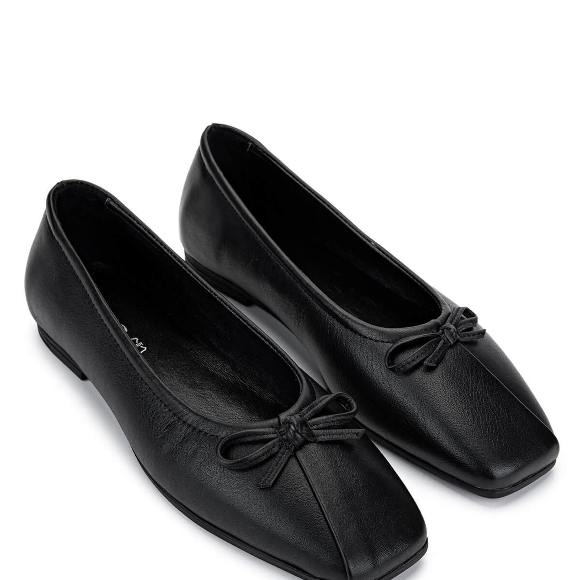 Tamer Tanca Kadın Hakiki Deri Siyah Deri Babet Ayakkabı