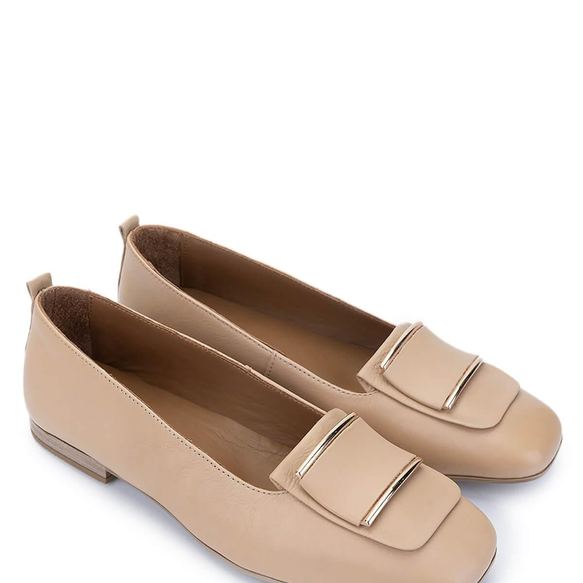 Tamer Tanca Kadın Hakiki Deri Bej Loafer Ayakkabı