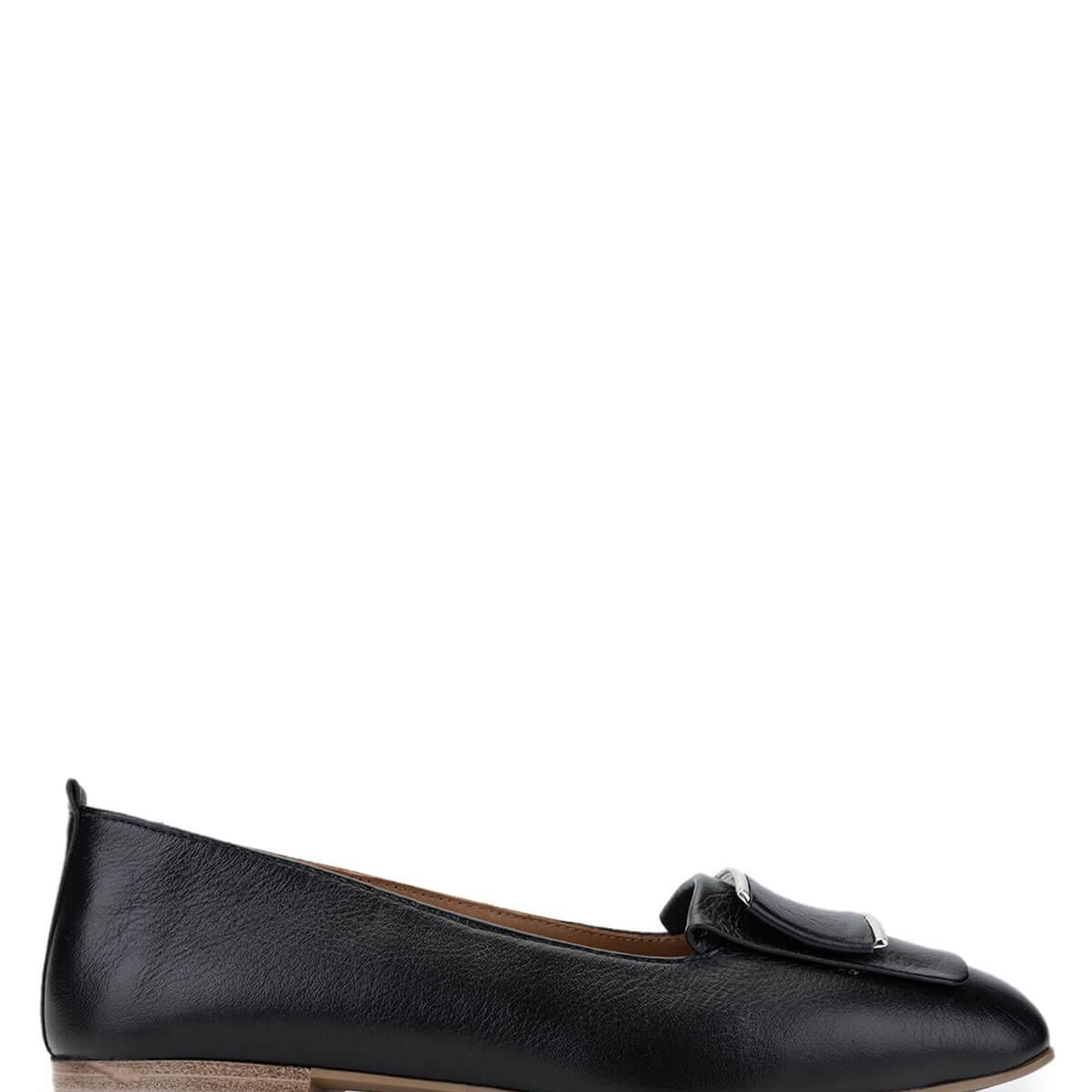 Tamer Tanca Kadın Hakiki Deri Siyah Deri Loafer Ayakkabı