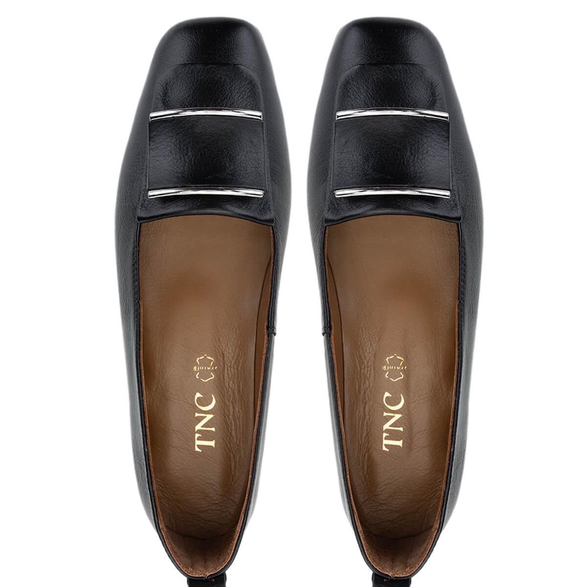 Tamer Tanca Kadın Hakiki Deri Siyah Deri Loafer Ayakkabı