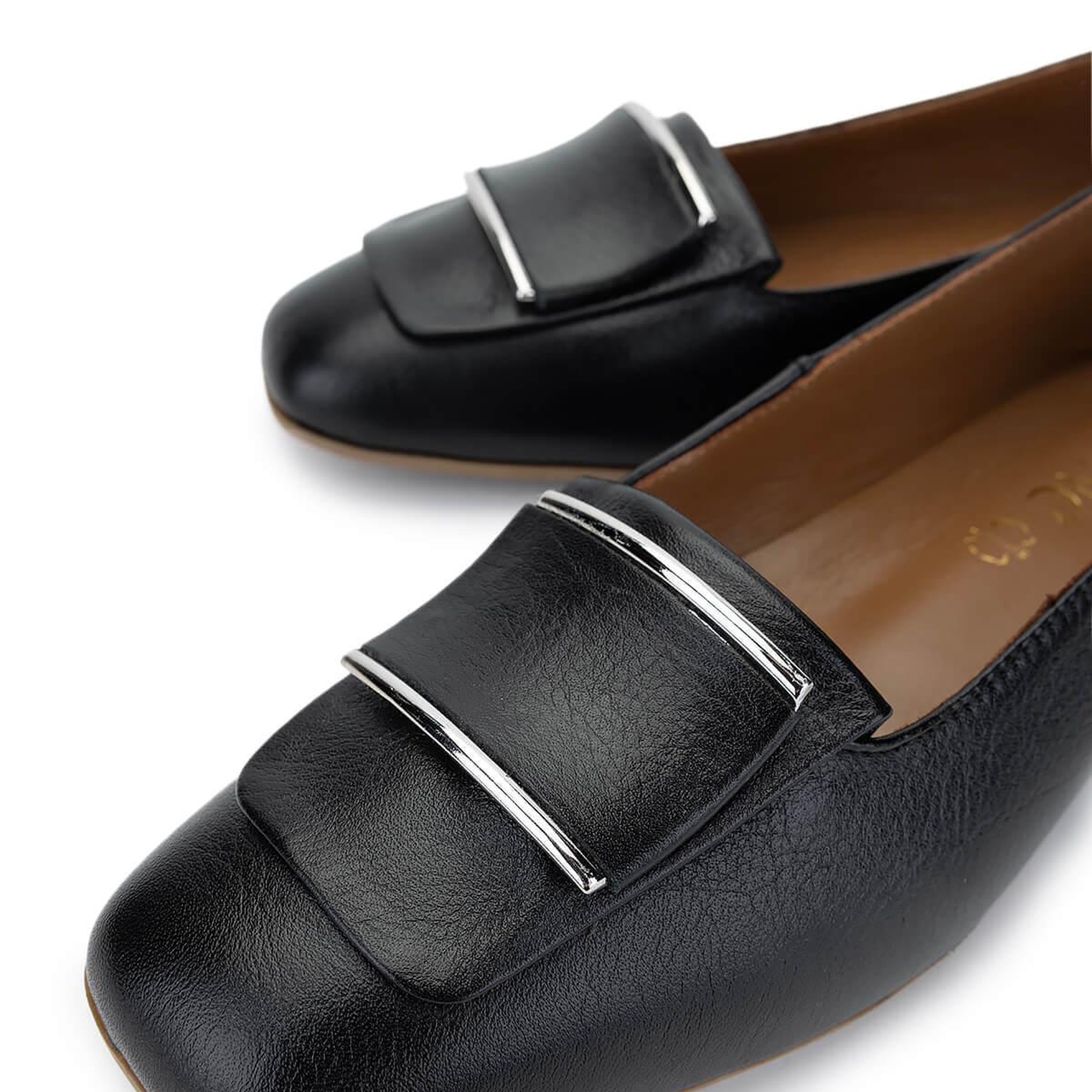 Tamer Tanca Kadın Hakiki Deri Siyah Deri Loafer Ayakkabı