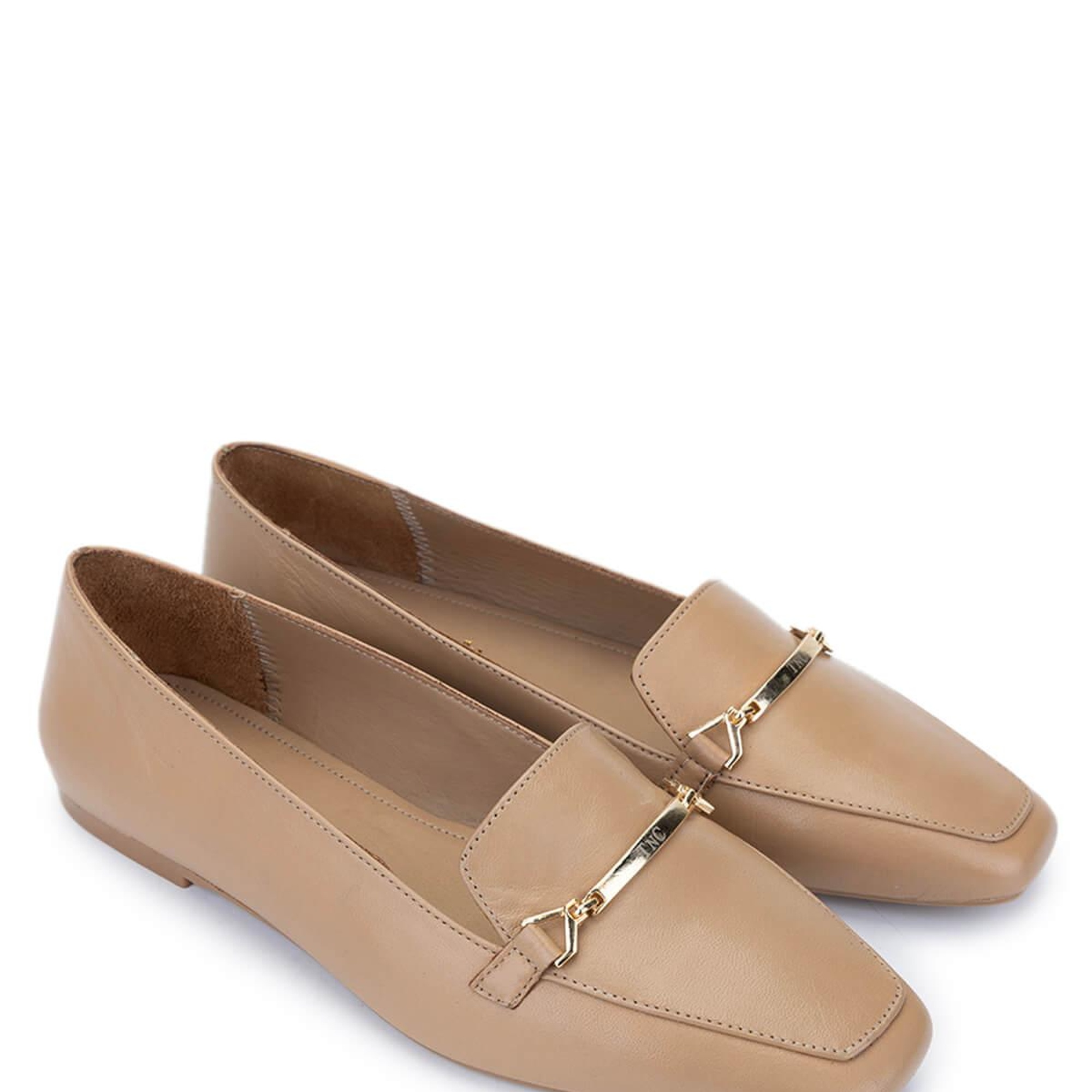 Tamer Tanca Kadın Hakiki Deri Bej Loafer Ayakkabı